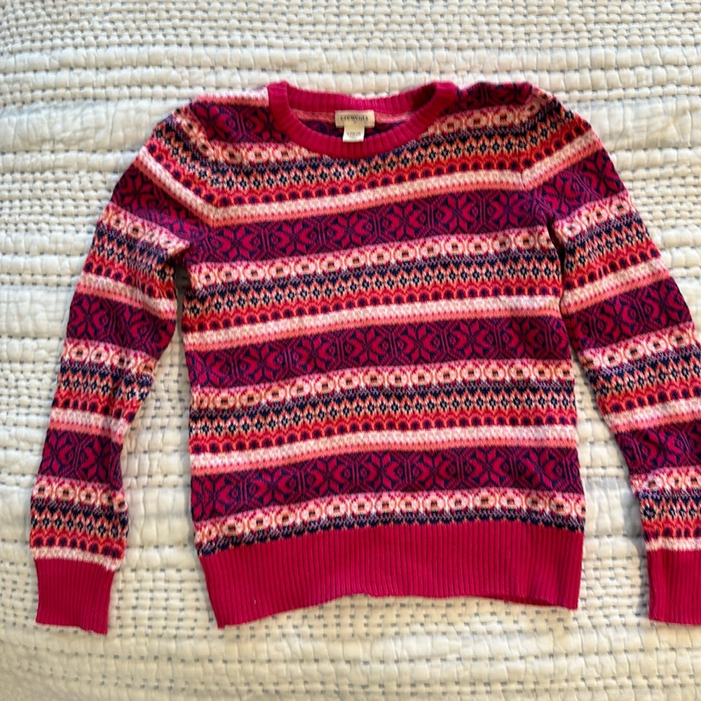J.Crew Crewcuts Argyle Isles Sweater Girls L (10-12)